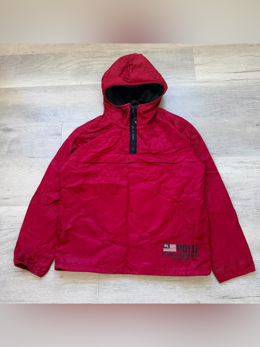 Ralph Lauren Polo Jeans Company Logo Red Windbreaker Panel - A12